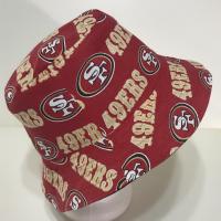 Side view, 49ers bucket hat, red