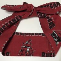 3” wide Tampa Bay Buccaneers hair tie, Bucs headband, hair wrap, head wrap, pin up, self tie, scarf, neckerchief, retro, rockabilly, handmade