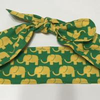 Yellow & green elephants hair tie headband Oakland A’s