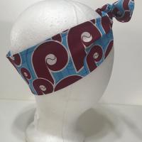 3” Wide Philadelphia Phillies Throwback head band, maroon, hair wrap, pin up, hair tie, neckerchief, retro, rockabilly