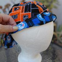 Reversible Philadelphia 76ers / Flyers Welding Cap, handmade, 4-panel, no band, 100% cotton, Philadelphia sports teams, welder gift