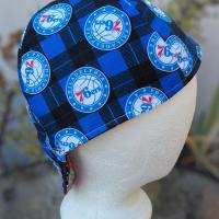 Reversible Philadelphia 76ers / Flyers Welding Cap, handmade, 4-panel, no band, 100% cotton, Philadelphia sports teams, welder gift
