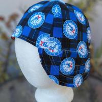 Reversible Philadelphia 76ers / Flyers Welding Cap, handmade, 4-panel, no band, 100% cotton, Philadelphia sports teams, welder gift