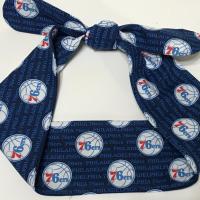 3” wide Philadelphia 76ers headband, hair wrap, hair tie, pin up style, self tie, scarf, retro, rockabilly, handmade