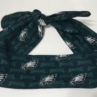 3” wide Philadelphia Eagles hair tie, hair wrap, headband, pin up, self tie, scarf, neckerchief, retro, rockabilly