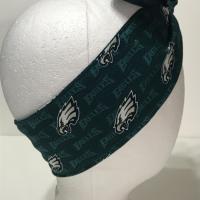 3” wide Philadelphia Eagles hair tie, hair wrap, headband, pin up, self tie, scarf, neckerchief, retro, rockabilly