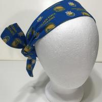 3” W GSW Golden State Warriors head tie, hair wrap, headband, pin up, self tie, small scarf, neckerchief, retro, rockabilly, no wire