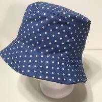 Floral Denim Bucket Hat, Reversible, Sizes S-XXL, Cotton, floppy hat, gardening hat, sun hat, casual hat, woman's fishing hat, polka dots, adults or older children