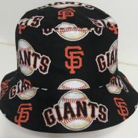 Front and top view, SF Giants reversible bucket hat, black side out