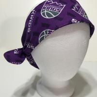 3” Wide Sacramento Kings hair tie, hair wrap, headband, pin up, self tie, scarf, neckerchief, retro, rockabilly, no wire