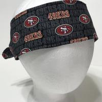 3” wide San Francisco 49ers hair tie, black grey red gold white, hair wrap, headband, pin up, self tie, scarf, neckerchief, retro, rockabilly