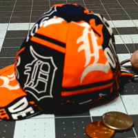 Mini Detroit Tigers Ballcap Coin Purse, Ear Bud Pouch, Ballcap Key Ring, Key Pouch, Baseball Hat Keychain, handmade from licensed fabric