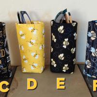 Bee Theme Upright Eyeglasses Holder, Reading Glasses Stand, Eyeglasses Cup, Weighted Fabric Eyeglasses Case, Bee Lover Gift, Handmade