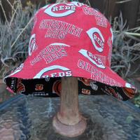 Cincinnati Reds / Bengals Bucket Hat, Handmade, Reversible, Sizes up to 4XL, fishing hat, ponytail sun hat, floppy hat, football