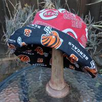 Cincinnati Reds / Bengals Bucket Hat, Handmade, Reversible, Sizes up to 4XL, fishing hat, ponytail sun hat, floppy hat, football