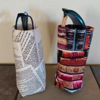 Books Print Upright Eyeglasses Holder, Handmade Fabric Reading Glasses Stand, Weighted Eyeglasses Case, Gift for Book Lover, Handmade