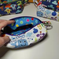 Boxy Zipper Pouch Cosmetic Bag, Colors & Numbers, Baby Shower Gift, Children's Print, Bilingual Gift Spanish and English