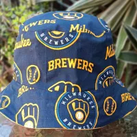 Green Bay Packers / Milwaukee Brewers Bucket Hat, Handmade, Reversible, Unisex, Sizes up to 4XL, fishing hat, Wisconsin, sun hat, floppy hat