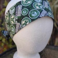 3” Wide Milwaukee Bucks Headband, Handmade, Wisconsin, hair wrap, pin up, hair tie, top knot, retro style hair accessory, scarf, rockabilly
