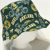 rsible Oakland A's Swingin' A's bucket hat, side view, handmade