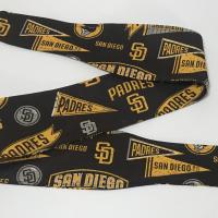 3” wide San Diego Padres hair tie, brown, hair wrap, headband, pin up, self tie, scarf, neckerchief, retro, rockabilly, handmade