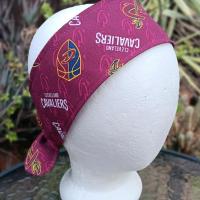 3” wide Cleveland Cavaliers self tie fabric headband, handmade, hair tie, hair wrap, pin up style, scarf, bandana, rockabilly style