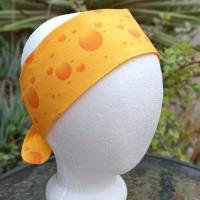 3” Wide Cheese Headband, cheesehead, cheese lover gift, Wisconsin cheese, hair wrap, hair tie, head scarf, pin up style, retro style