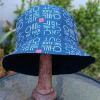 Chill The F*ck Out Bucket Hat, Reversible to Dark Navy Blue, Sizes up to 4XL, summer hat, sun hat, floppy hat, funny sassy gift for friend