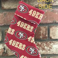 Small 9" SF 49ers Christmas Stocking, Quilted Niners Christmas Stocking, San Francisco 49ers Christmas Stocking,  handmade 