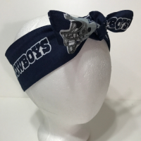 3” wide Dallas Cowboys hair tie, hair wrap, headband, pin up, self tie, scarf, neckerchief, retro, rockabilly