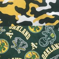 Green, yellow and white camouflage fabric on reverse of bucket hat