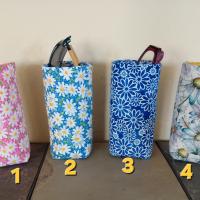 Daisies Upright Eyeglasses Holder, Glasses Stand, Weighted Fabric Eyeglasses Case, Floral Eyeglasses Case, Daisy Weighted Stand-up Glasses Pouch