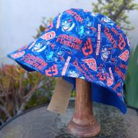 University of Dayton Flyers Bucket Hat, Handmade, Reversible to Blue, Size LARGE, summer hat, fishing hat, floppy hat