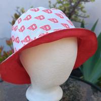 University of Dayton Flyers Bucket Hat, Handmade, Reversible to Red, Size LARGE, summer hat, fishing hat, floppy hat