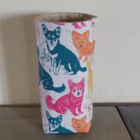 Dog Print Upright Eyeglasses Holder, Glasses Stand, Eyeglasses Cup, Weighted Fabric Eyeglass Keeper, Pet Lovers Glasses Case, Handmade