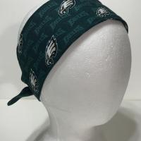 3” wide Philadelphia Eagles hair tie, hair wrap, headband, pin up, self tie, scarf, neckerchief, retro, rockabilly, small logo