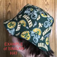 Oakland A’s Theme Bucket Hat, Golden Yellow, Reversible, Unisex Sizes S-XXL, cotton, fishing hat, sun hat, floppy hat, adults or older children