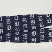 3” wide Old English D hair tie, hair wrap, headband, pin up, self tie, scarf, neckerchief, retro, rockabilly, Detroit