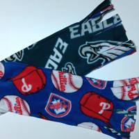 Philadelphia Phillies / Eagles Fleece Scarf with Fringe, Double Layer, Reversible, Handmade