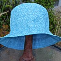 Geometic "F*ck" Print Bucket Hat, Reversible to Turquoise Blue, S-XXL, summer hat, sun hat, floppy hat, funny sassy gift for friend