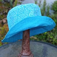 Geometic "F*ck" Print Bucket Hat, Reversible to Turquoise Blue, S-XXL, summer hat, sun hat, floppy hat, funny sassy gift for friend