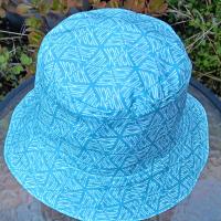 Geometic "F*ck" Print Bucket Hat, Reversible to Turquoise Blue, S-XXL, summer hat, sun hat, floppy hat, funny sassy gift for friend