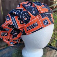 Bouffant Reversible Philadelphia Phillies / Flyers scrub cap, adjustable, nurse, technician, doctor, food service, handmade