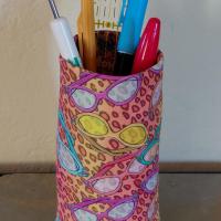 Eyeglasses Print Upright Glasses Holder, Glasses Stand, Whimsical Glasses Case, Teacher Gift, Weighted Stand-up Glasses Pouch