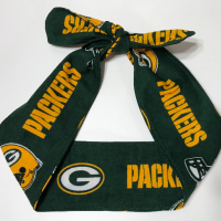 3” wide Green Bay Packers hair tie, hair wrap, headband, head wrap, pin up, self tie, scarf, retro, rockabilly, handmade