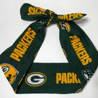 3” wide Green Bay Packers Headband, Wisconsin, hair tie, hair wrap, head wrap, pin up style, self tie, scarf, retro, rockabilly, handmade