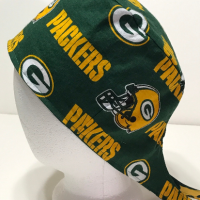 Reversible Green Bay Packers & Camouflage scrub cap, tie back, Wisconsin, cotton, skull cap, welding cap, for nurse tech technician doctor, handmade