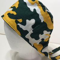 Reversible Green Bay Packers & Camouflage scrub cap, tie back, Wisconsin, cotton, skull cap, welding cap, for nurse tech technician doctor, handmade