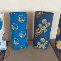 Golden State Warriors Upright Eyeglasses Holder, Handmade, Standing Weighted Glasses Case, Fabric Glasses Stand, GSW Gift