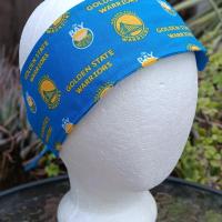 3” W Golden State Warriors headband, handmade, self tie, hair wrap, pin up style, scarf, retro style, rockabilly, GSW basketball